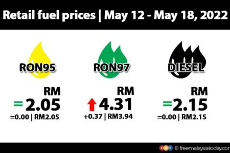 قیمت بنزین از ۱۲ تا ۱۸ می: RON97 با ۳۷ سن افزایش، RON95 و گازوئیل بدون تغییر